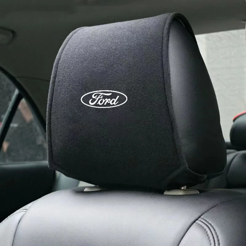 High-end Car Headrest Cover Auto Head Pillow Pillowcase Car Sticker For Ford focus Fiesta EcoSport ESCORT ranger fusion mondeo