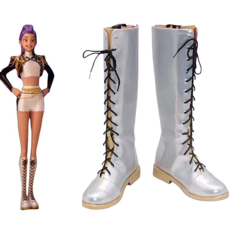 Rumi chaussure Cosplay Anime chaussures femmes bottes en cuir PU