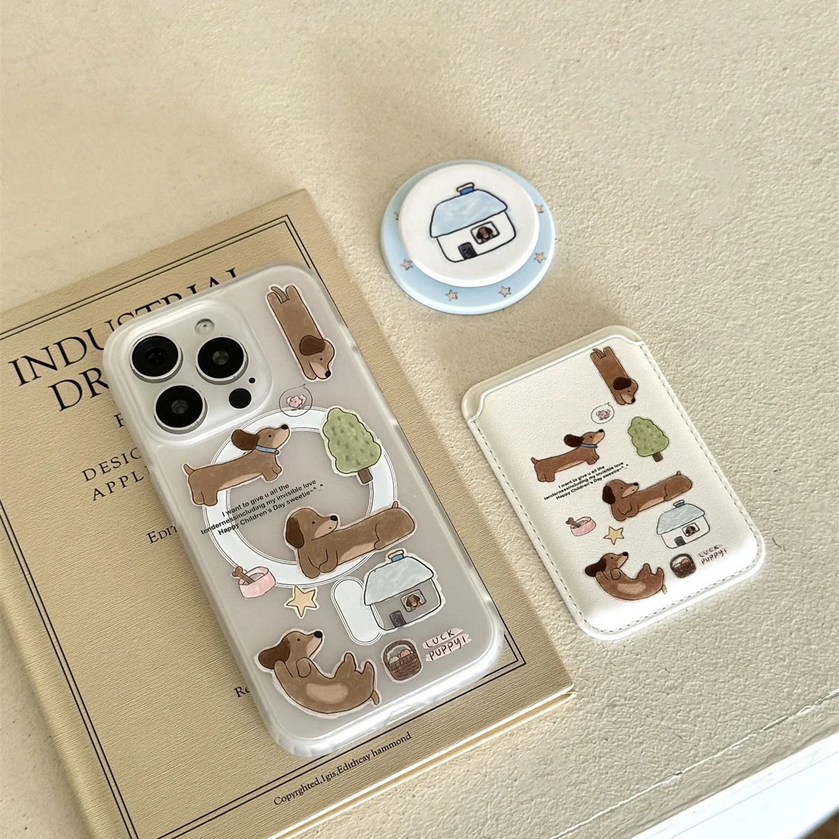 

New fun and cute house dachshund magnetic stand Phone Case For iPhone 16 15 14 13 Pro Max fundas iphone 15 case Protective cover