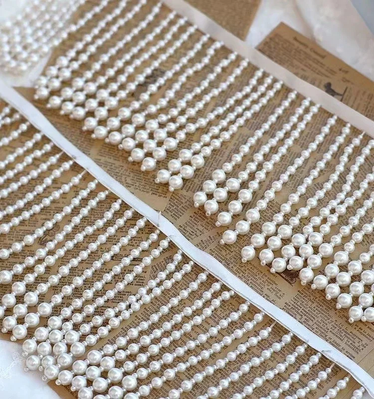 

Подвеска-шарм из бисера, жемчуга и кружева Hulu для одежды, штор, аксессуаров, атласных лент ручной работы, отделки краев