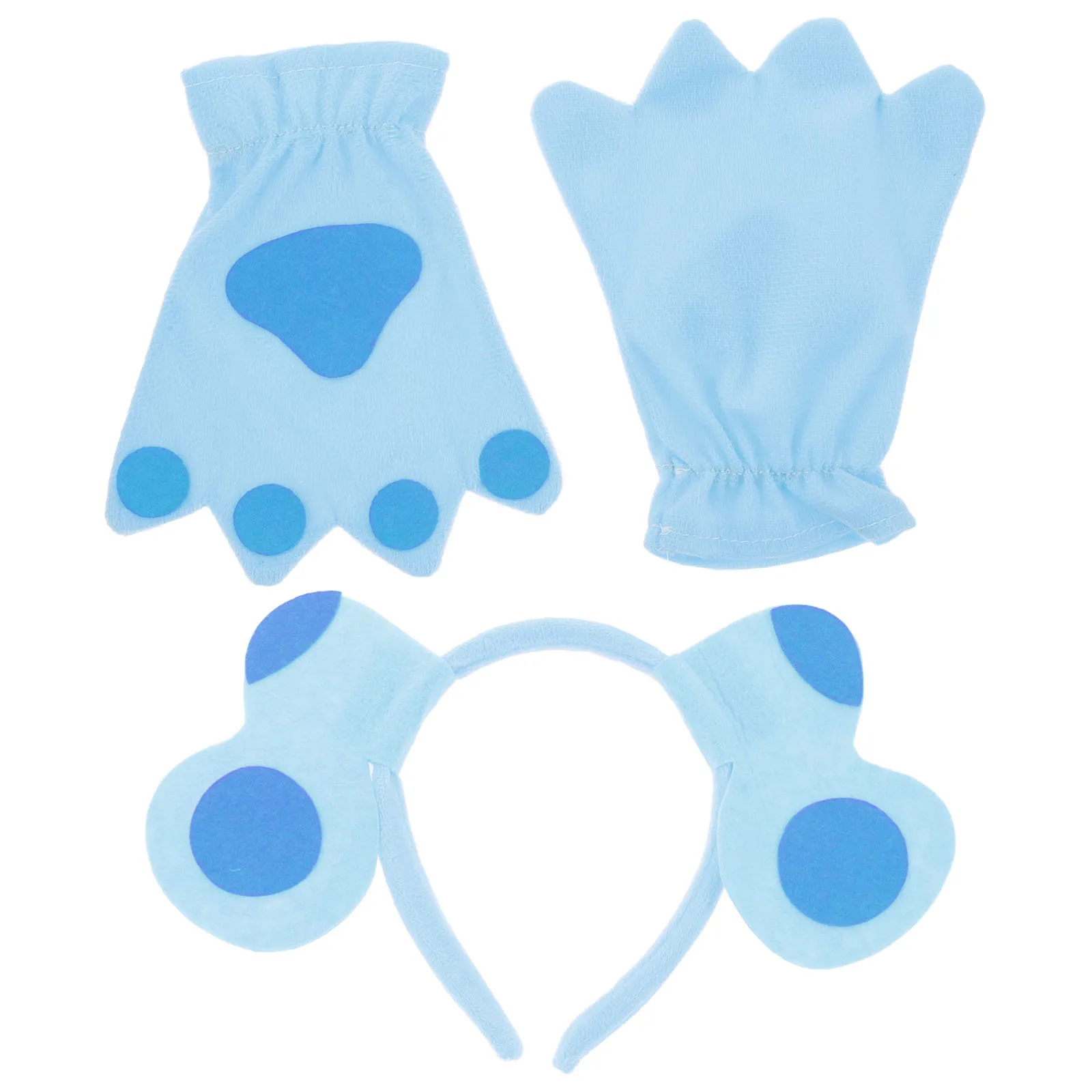 

1 Set Soft Dog Ears Headband With Paws Cosplay Costume Animal Ear Claw Gloves For Halloween Party Adjustable Cute