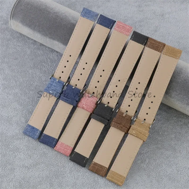 10 12 14 16 18 20 22mm Vintage Denim Pattern Watch Strap Soft Band for Men Women Universal Bracelet Watch Accessories