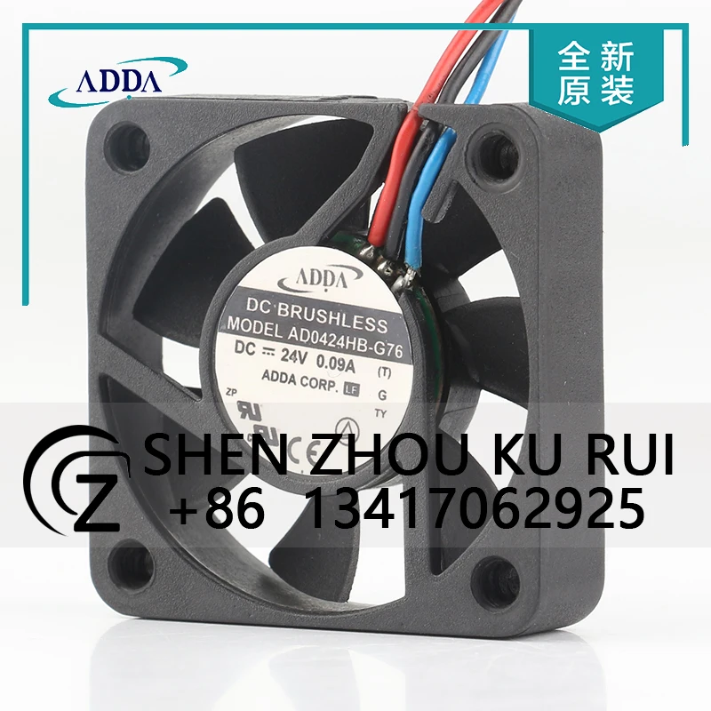 New ADDA three-wire ultra-quiet 5V 12V 48V DC24V 0.09A AC EC 4010 40X40X10MM 4CM double ball axial flow AD0424HB-G76 cooling fan