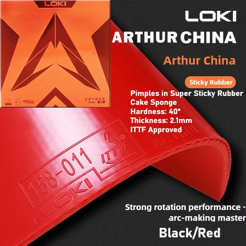 

LOKI Arthur Series Sticky/Non-Sticky Table Tennis Rubber Pimples in with 2.1mm Sponge,Hardness 37°/40°/41° PingPong Rubber ITTF