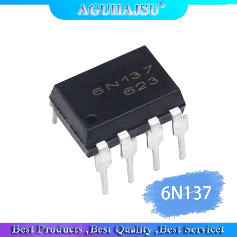 10PCS 6N137 DIP8 DIP DIP-8 High-speed optocoupler isolator in-line DIP8 pin integrated block module electronic IC