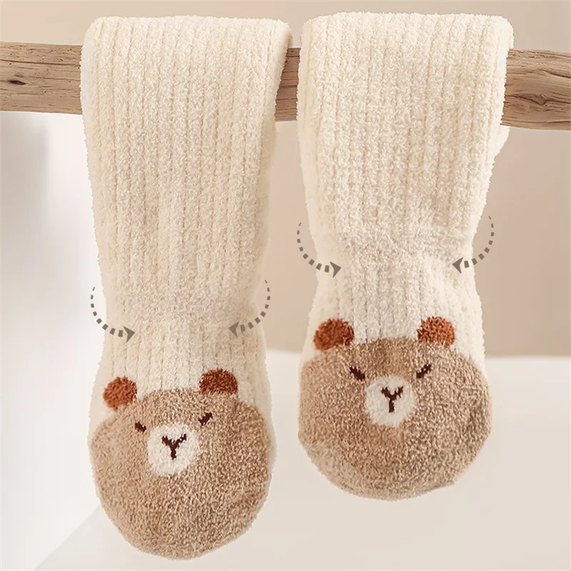 Lawadka الشتاء طفل رضيع جوارب طويلة إلى الركب للفتيات الفتيان سميكة الدافئة لينة الوليد جورب طويل جوارب الكرتون الموضة 0-5Years