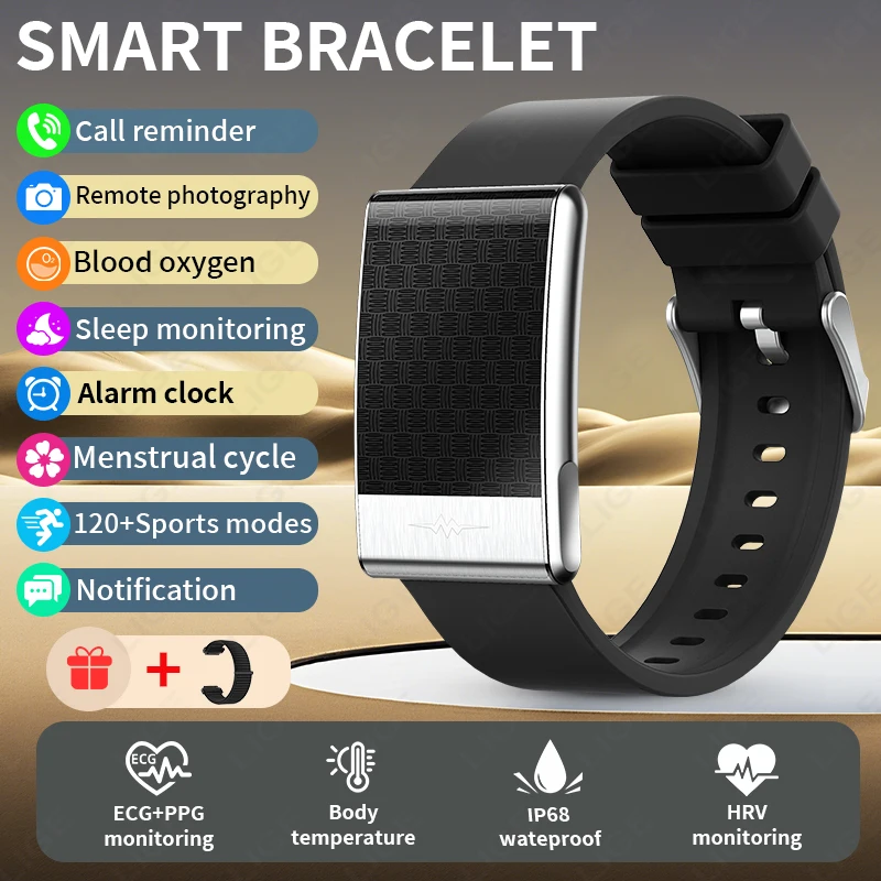 

2026 LIGE Smart Bracelet Men Sports Fitness Women's Health Heart Rate Blood Oxygen Monitoring Waterproof Wristband Smart Watches
