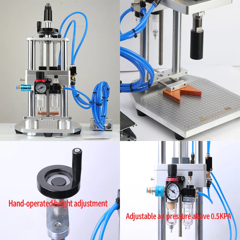 LY Pneumatic Capping Machine for 200mm/450mm/850mm Height Plastic Oil Pot Plastic Bottle Cap Locking Closing Capper Equipment