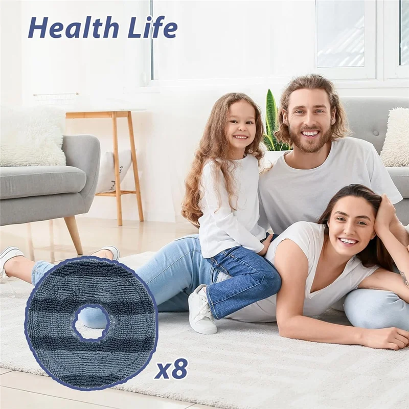 A59E-8 قطعة وسادات ممسحة ناعمة قابلة للغسل وإعادة الاستخدام لـ Eufy Omni C20 جهاز آلي لتنظيف الأتربة ممسحة قماش