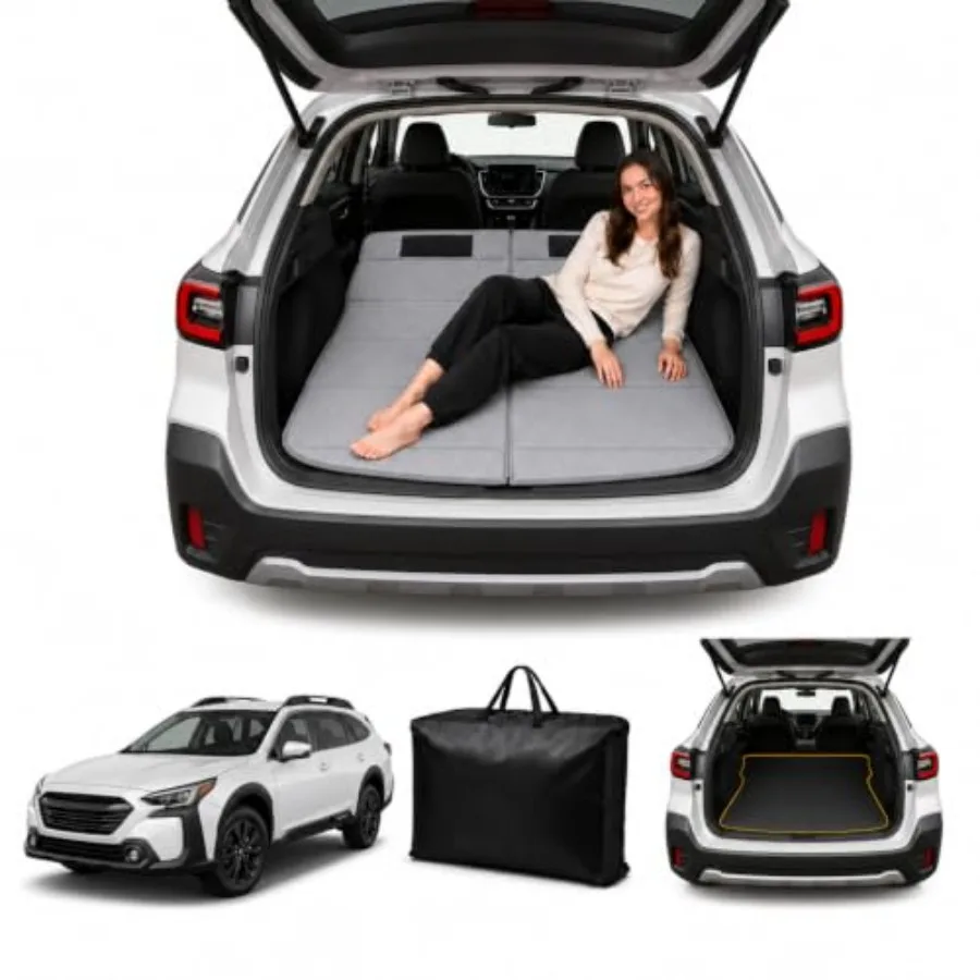 Car Mattress for SUV 2020-2025, Non-Inflatable Thickened Foam Camping Mattress, Foldable Trunk Sleeping Pad for Road Trips, Tra
