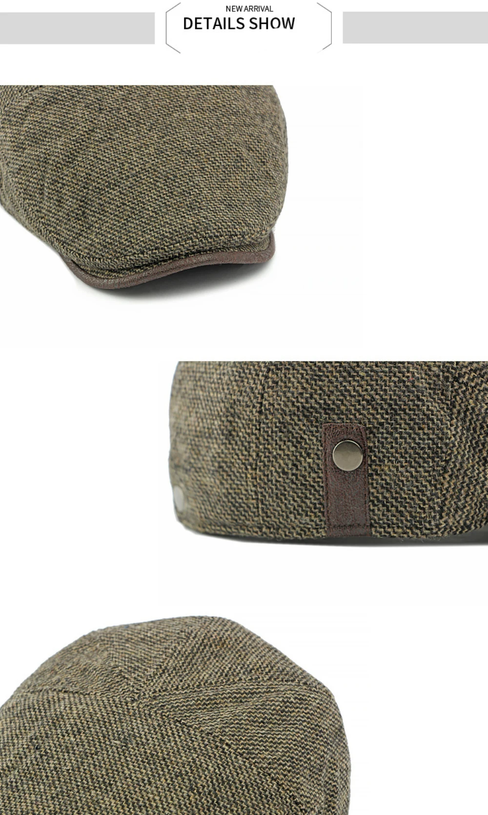 HT4950 Berets Herbst Winter Wolle Hut Männer Frauen Künstler Maler Baskenmütze Hut Eingestellt Ivy Flache Kappe Männlich Weiblich Fleece Gefüttert Baskenmütze Kappe – Detail 4