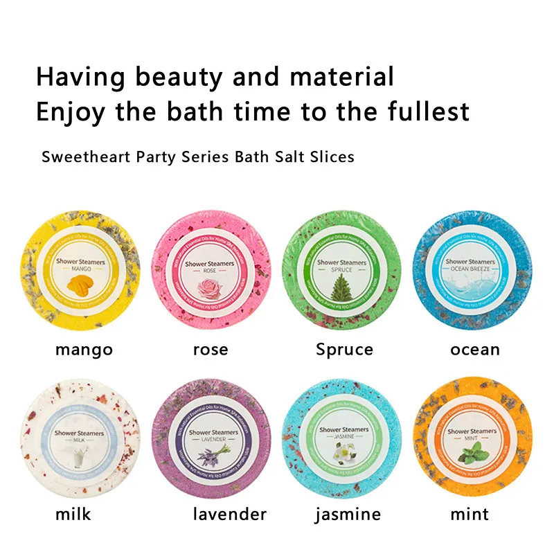 Bombes de bain naturelles avec château essentiel, cuiseurs à vapeur de douche, aromathérapie, relaxation SPA, 8 pièces