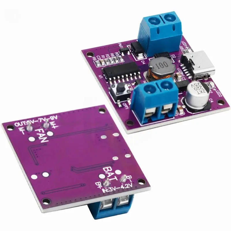 [LXYA68Z!] Adjustable Three-Speed Switch DC Motor Driver 5V/7V/9V With Charging Function, Small Fan Drive Module Included