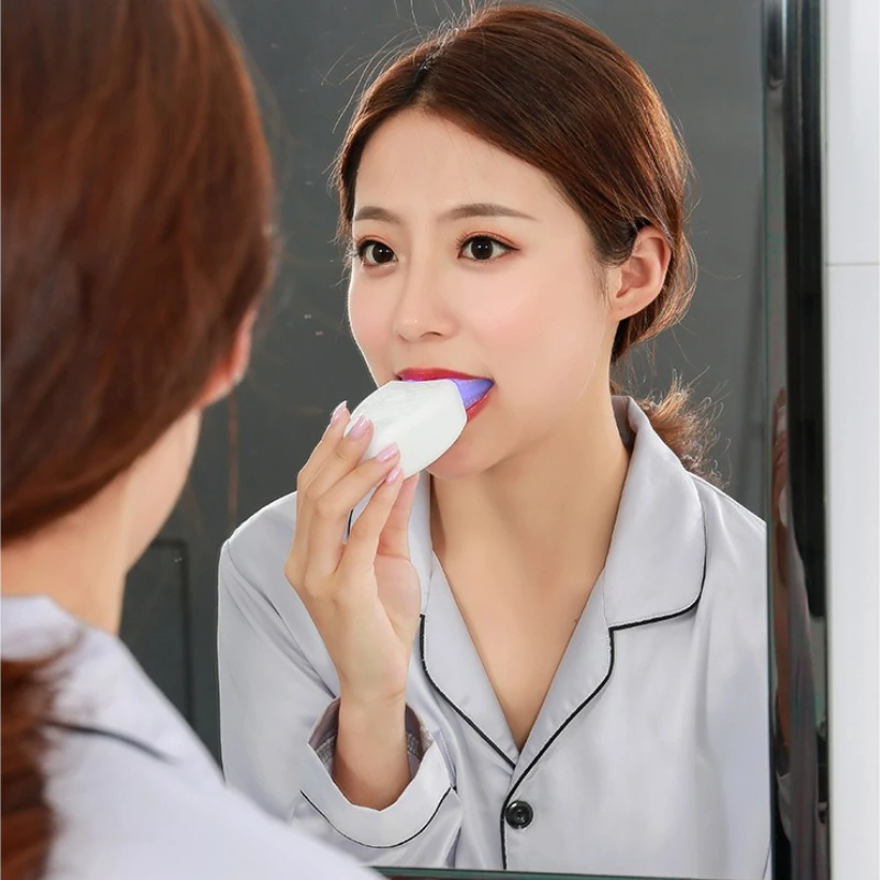 U-образная зубная щетка для отбеливания зубов, 360-градусная ультразвуковая силиконовая головка, автоматическая зарядка через USB, водонепроницаемое отбеливание зубов치아미].