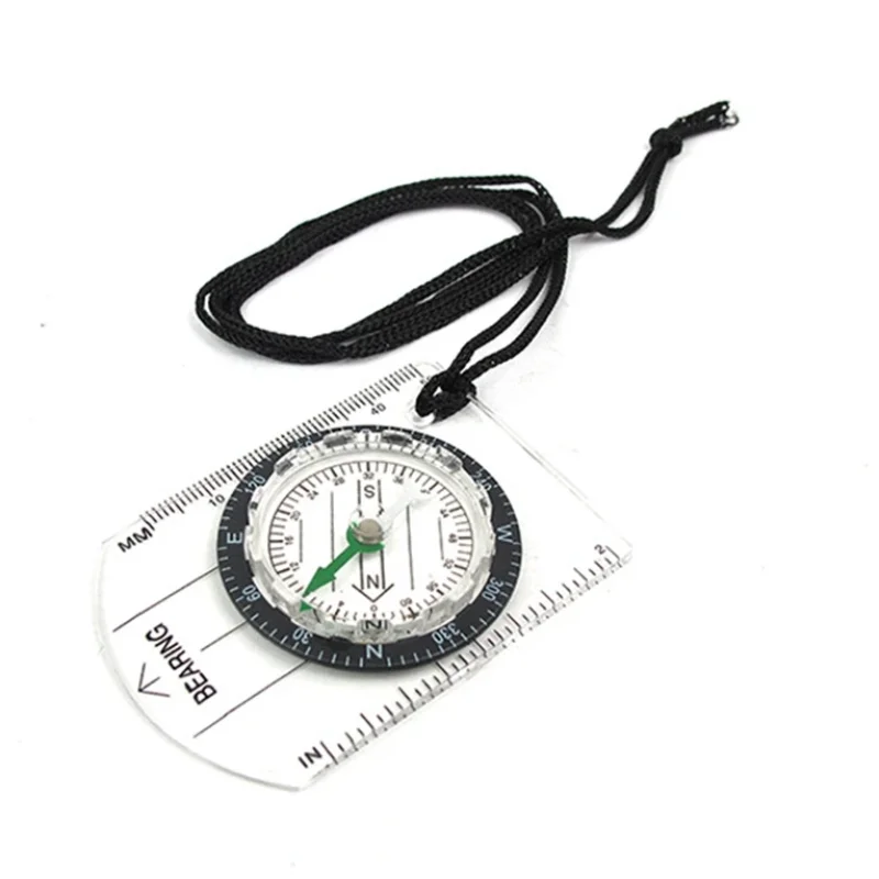 Outdoor Camping Hiking Transparent Plastic Compass Compass Proportional Footprint Travel  Compass Tools travel kits image 4