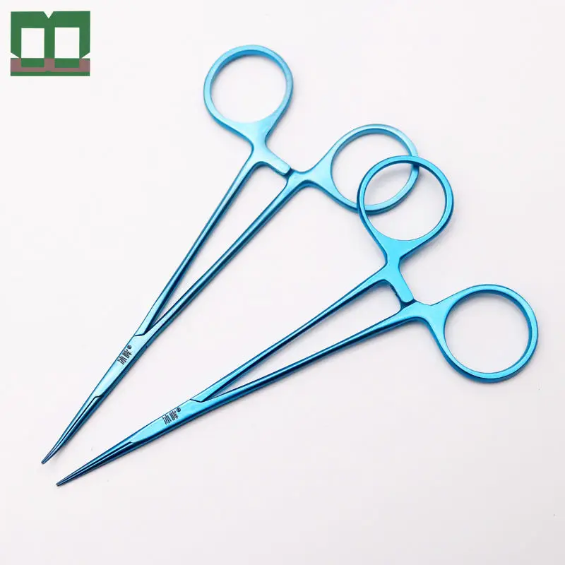 Micro vascular hemostatic forceps Fine hemostatic forceps 12.5cm elbow straight head surgical instrument tool Ice Mou