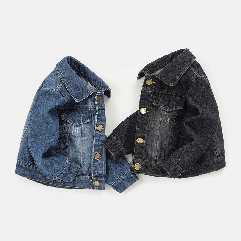 Autumn Infant Boys Denim Coats Toddler Baby Boys Turn Down Collar Retro Jackets Loose Versatile Kid Boys Outwear Coats 1-4T Boys