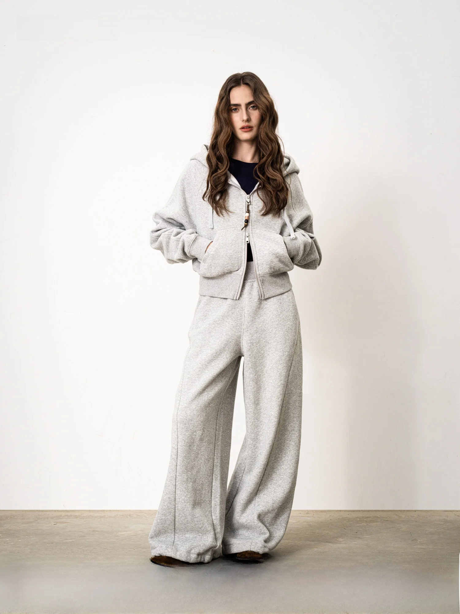 

Kip Market American Sle Retro High Elastic Wide Leg Casual Pants Women Loose Fit Spring Sport Sweatpants High Waist Long Pants