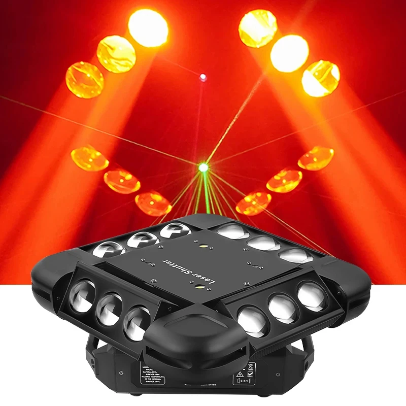 12X10W Rgbw Dmx Beam Verlichting Led Moving Head Effect Licht Voor Bar Dj Club Disco Bruiloft Podium Show