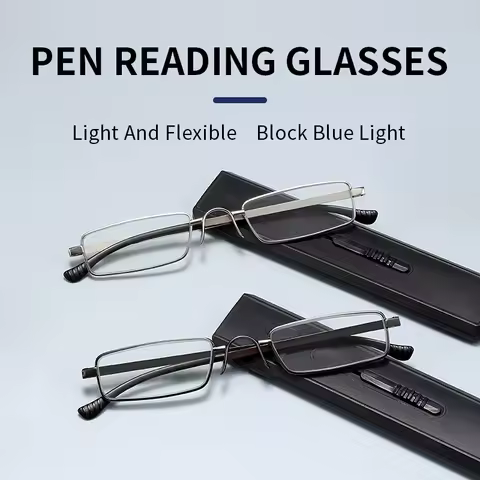 KAEDEK Unisex New Fashion Folding Reading Glasses Portable Anti Eyestrain Blue Light Blocking Readers Glasses With Box