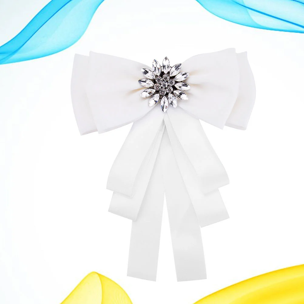 

Rhinestone Brooches for Women Ribbon Bowknot Tie Shirt Creative Women's Designer