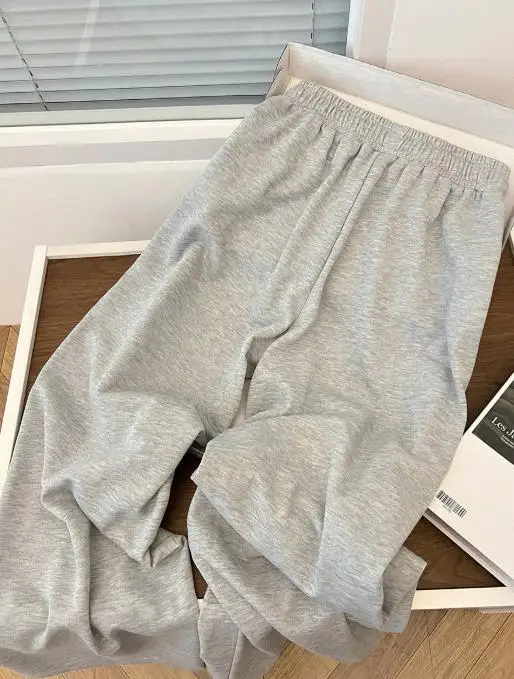 

Autumn New Drawstring Tied Loose Straight Leg Pants for Women, Fashionable and Casual High Waisted Slim Fit Straight Leg Pants