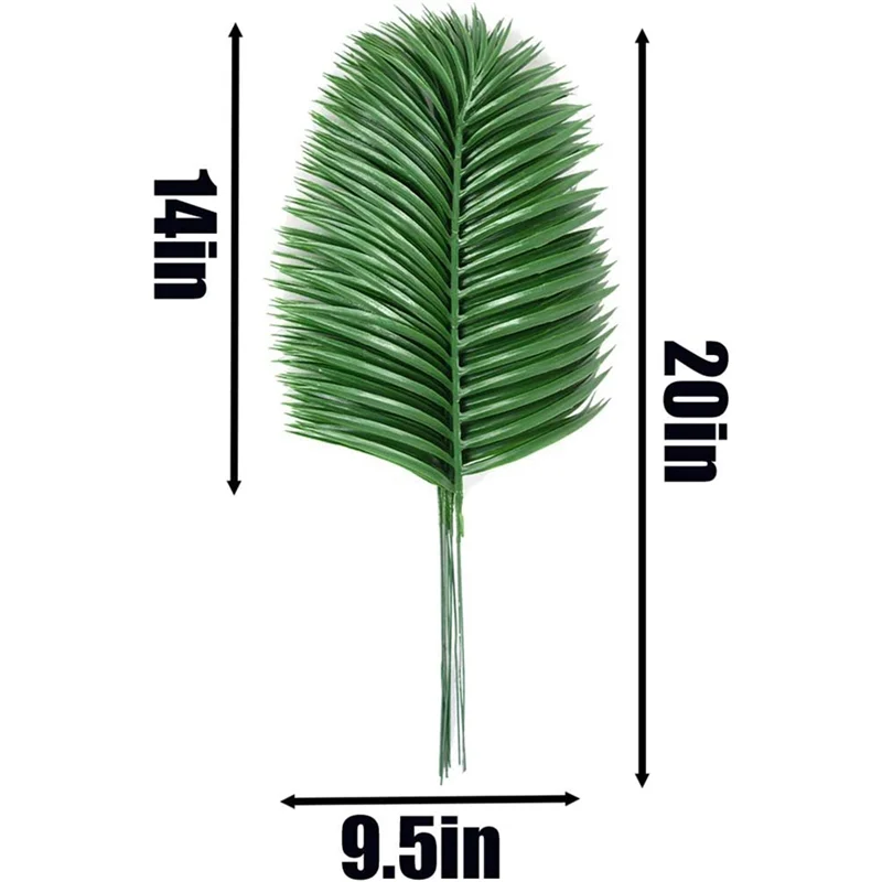 

ABAH-60Pcs Artificial Palm Leaves Plants Faux Palm Fronds Tropical Large Palm Leaves Greenery Plant For Leaves Hawaiian Party
