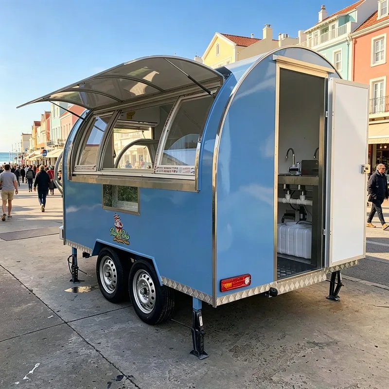 Customizable Multifunctional Mobile Restaurant Trailer Hot Dog Coffee Ice Cream Street Food Cart