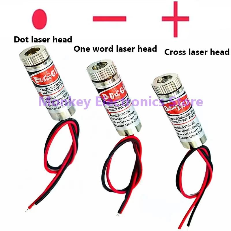 3V5V laser head laser diode 5mW red dot one word group copper semiconductor laser tube 6MM OD