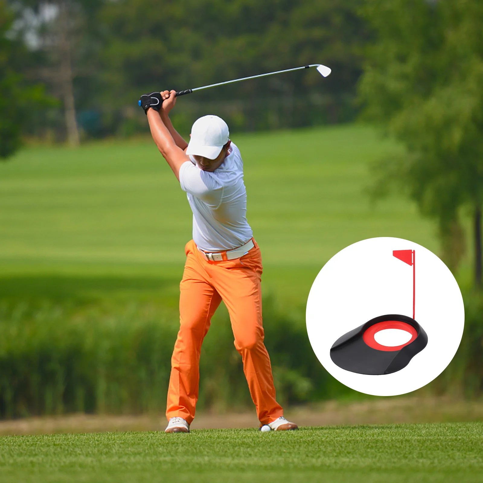 

Putter Training Putting Cup All-Direction Golfs Practice Hole Plastic Trainer Aid Flag Aids Child