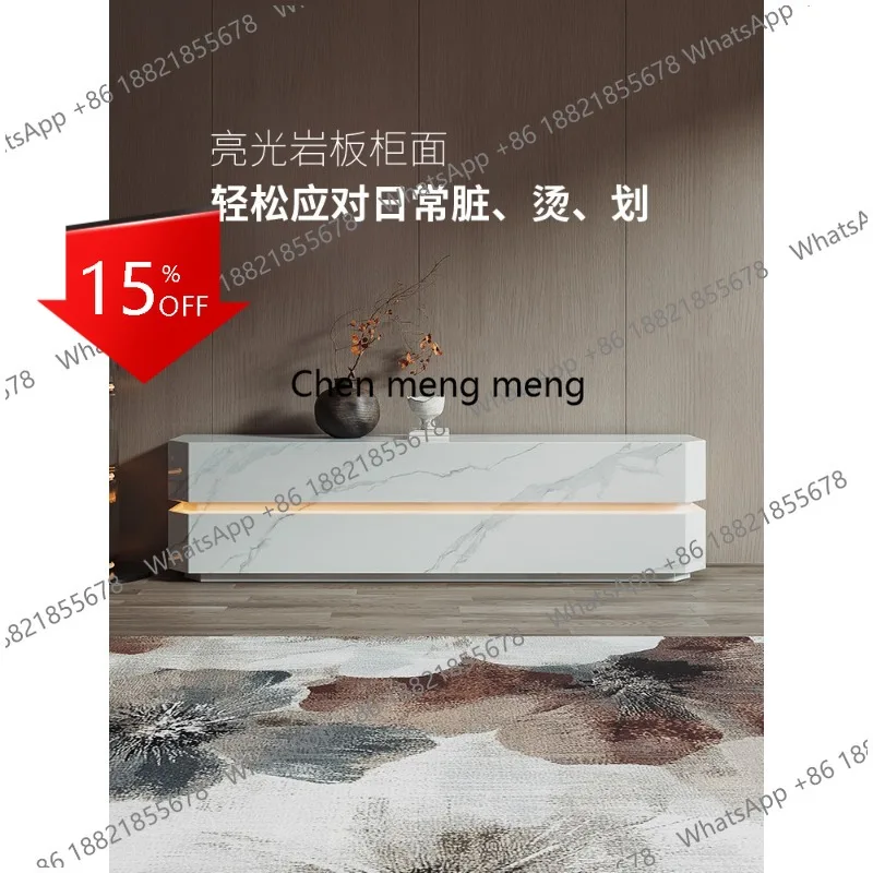 M85 TV cabinet living room new Italian minimalist high sense simple floor TV cabinet heightened