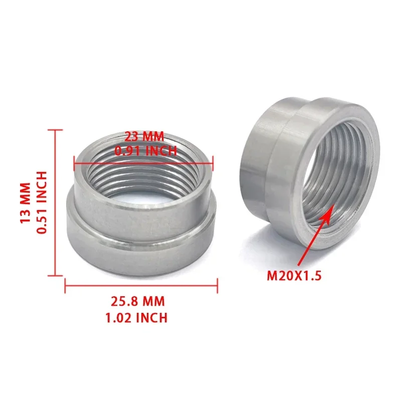 Stainless Steel Stepped Weld Bung M12X1.25 M16X1.5 M20X1.5 M22 X 1.5 Female Thread Metric Mounting Boss Fitting