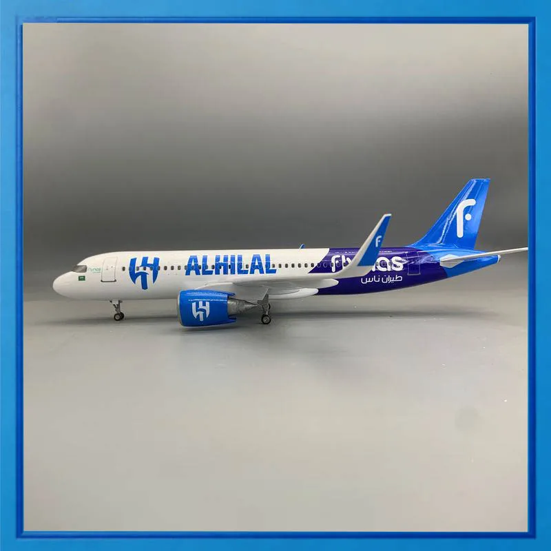 

Flynas Airplane Model Airbus 320 47Cm Saudi Alh ilal Simulation Static Aircraft With Lights And Wheels For Aviation Collection