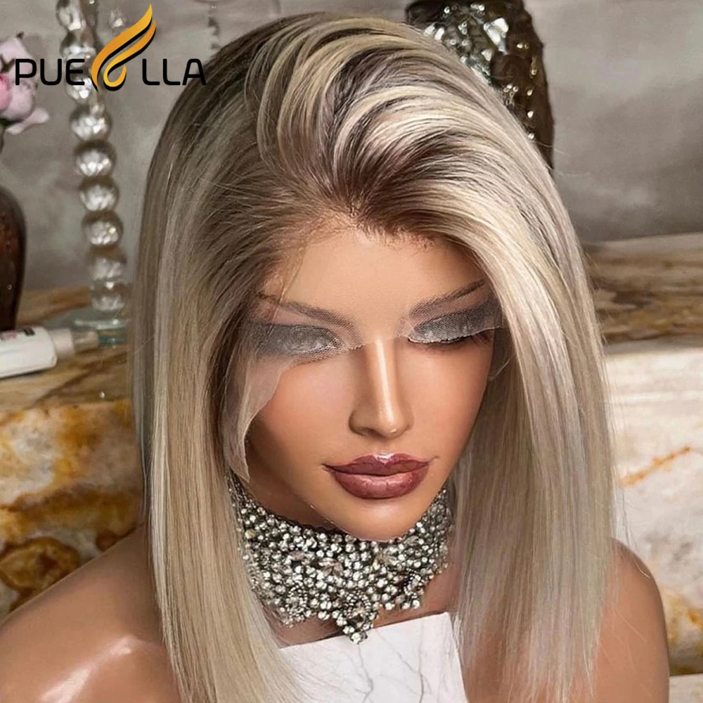 Spitze Perücke 13x6 menschliches Haar 13x4 Bob blonde Ombre Perücke jungfräuliche brasilia nische Haar Perücken kurze transparente Spitze Perücken für Frauen