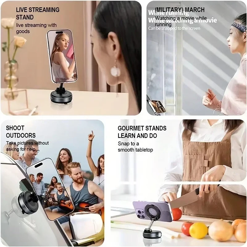 حامل هاتف شاومي 360 ° دوران المغناطيسي سيارة الميكانيكية حامل كوب شفاط المكنسة الكهربائية الامتزاز قوس الملاحة حامل عالمي