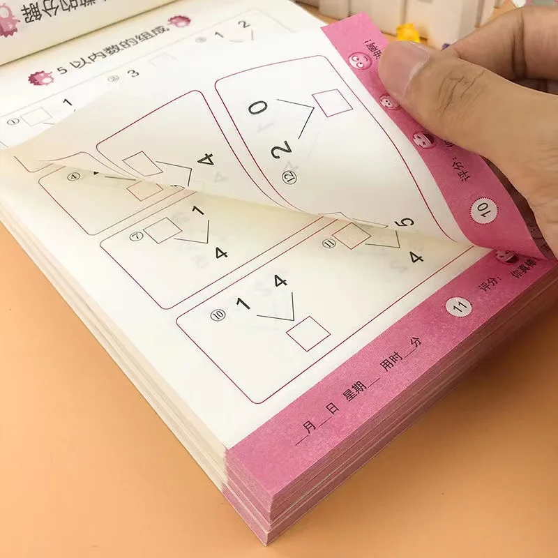 Handwritten Arithmetic Exercise Books, Matemática Workbook, Cadernos de Aprendizagem Infantil, Adição e Subtração, 96 Páginas