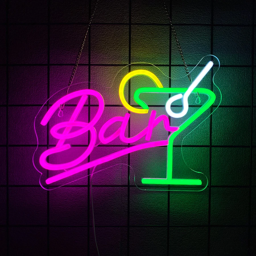 لافتة نيون بار لديكور الحائط، ضوء نيون LED لديكور بار البيرة، حانة منزلية، كهف رجل، حفلة الفندق، المتاجر، المطعم، يعمل بمنفذ USB #1
