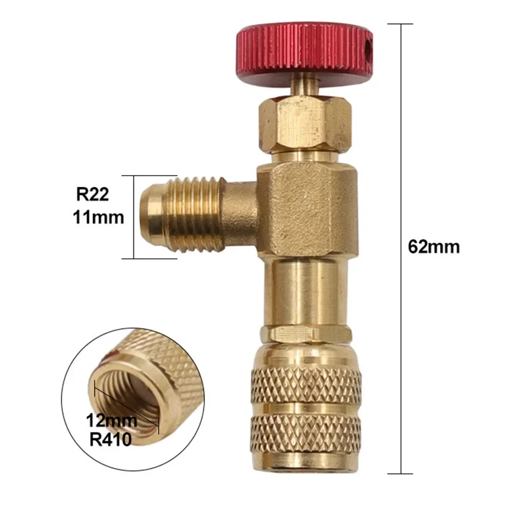 2PCS Air Conditioning Fluorine Safety Manual Valve Adapter R22/R410 Connector Air Conditioning Adapter HVAC Tools