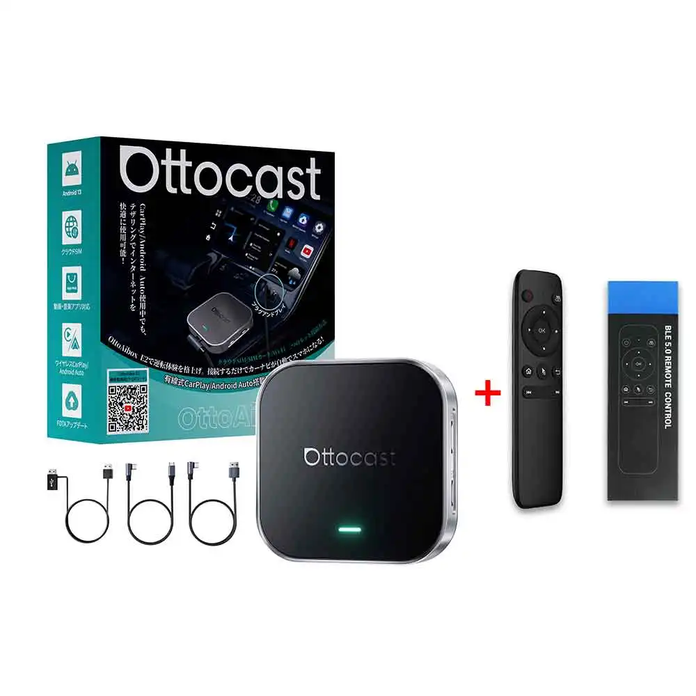 カーナビ Ottocast OttoAlibox E2 CarPlay/Android OttoAibox E2 CarPlay Android Auto AI Box CloudSIM Network