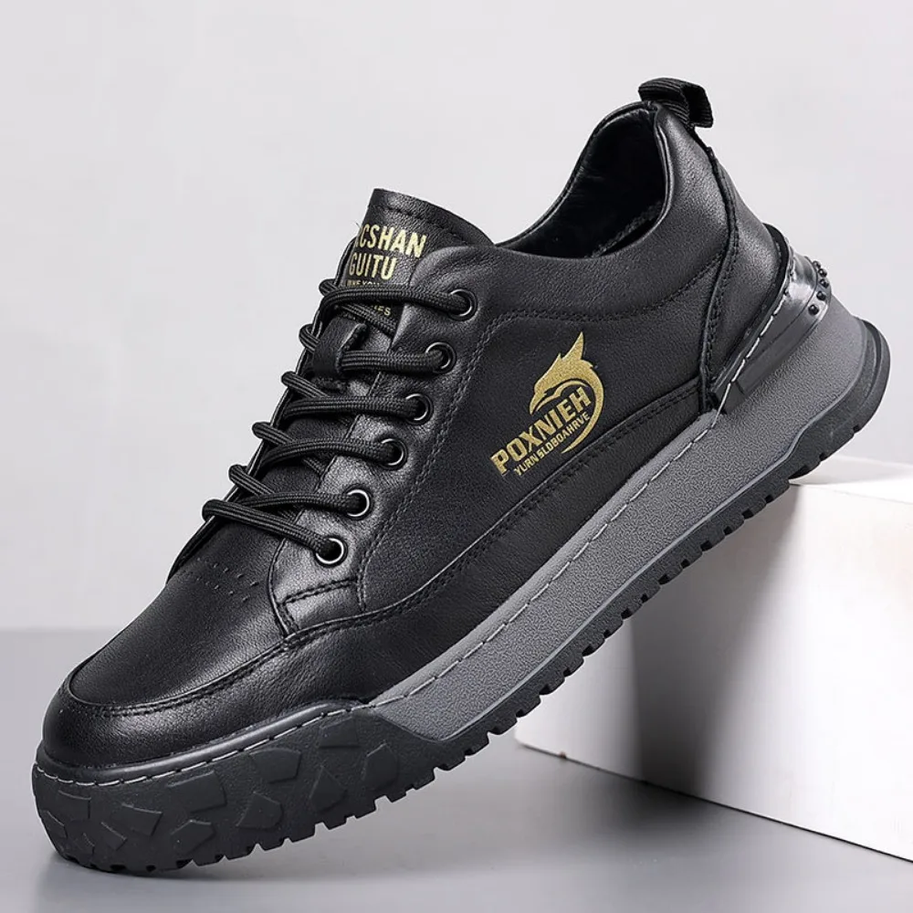 Spring Autumn Top Layer Cowhide Board Shoes Men's Sports Casual Shoes Genuine Leather Men's Shoes Men Leather Original Sneakers