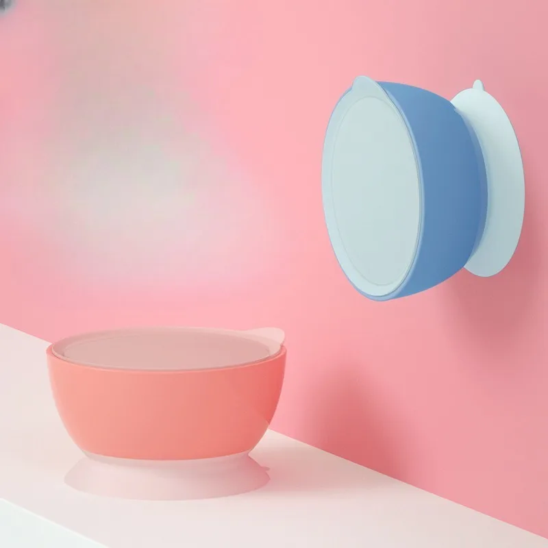 

Baby Food Bowl with Lid Suction Base Design Portable Feeding Dish Toddler Travel Bowl Non Slip Design