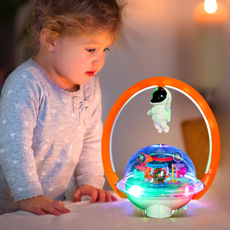 Children New Electric Toys Cartoon Gimbal Astronaut Levitation Magnetic Toys with Lights and Music Children's Funny Gifts