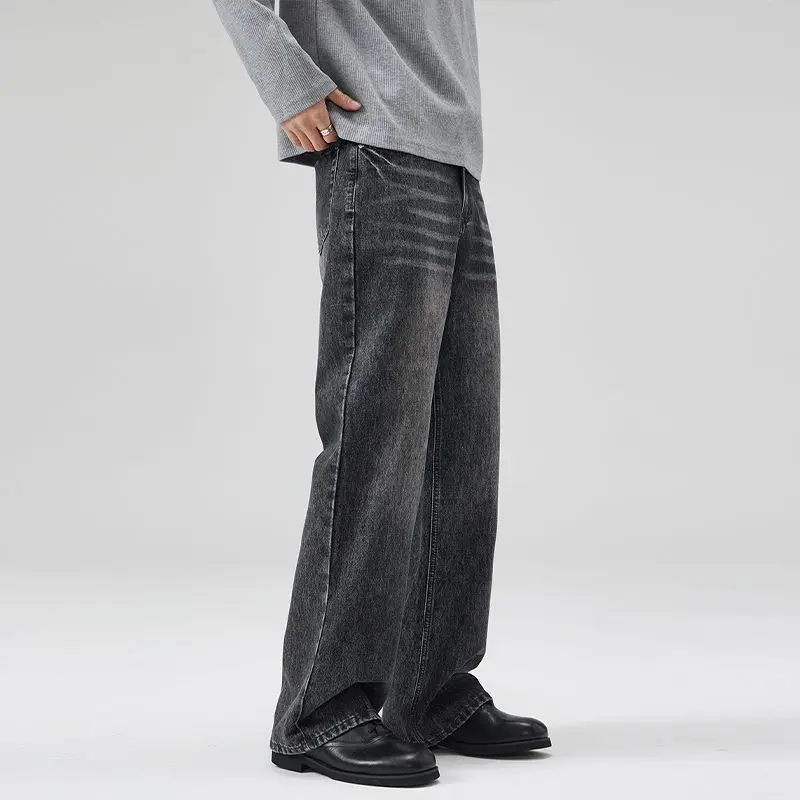 KSTUN 2025 Spring New Men Flared Jeans Boot Cut Denim Pants Straight Vintage Gray Jeans Men Comfort Men's Trousers Bell Bottom