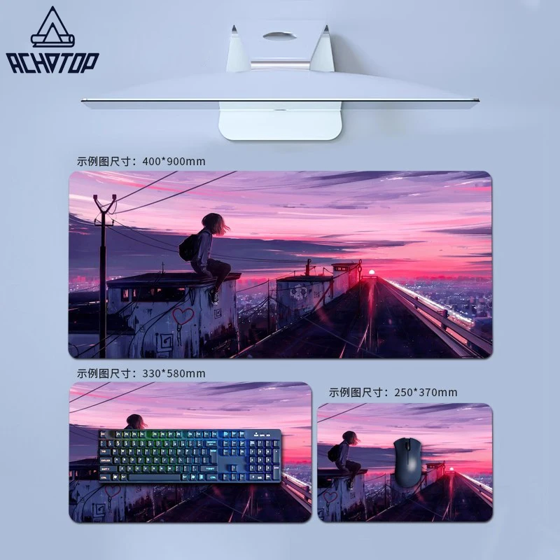 

Anime Sunset Girl Keyboard Pads Large Gaming Mouse Pad Anime Rubber Mat Deskmat Desk Protector Mousepad Gamer Pc Accessories