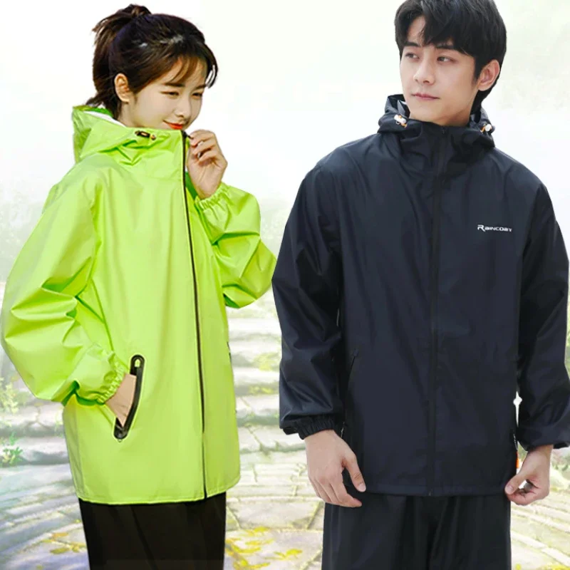 Summer Ultra Thin Raincoat Suit Waterproof Men\'s Women\'s Motorcycle Rain Coat Fishing Hiking Rainwaer Travel Outdoor Rain Gear