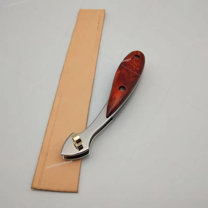 

Adjustable seam crimping tool DIY leather craft tool with mahogany handle high-end leather edge crimper groover scriber