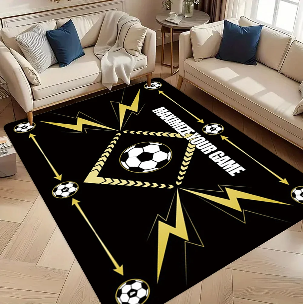 Boy's Bedroom Play Area Rug Manage Your Games Idea for Game Room E-sports Room Palyromm Carpet Immersive Gaming Experience Black
