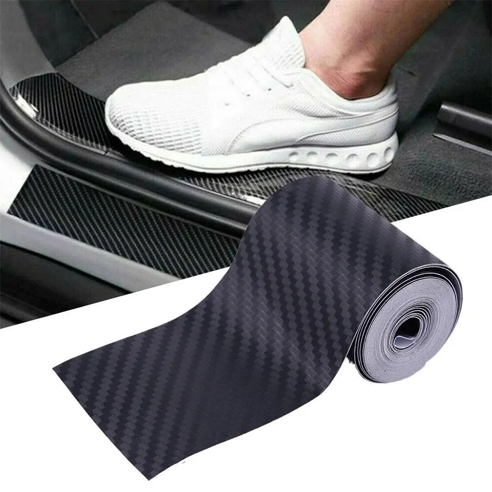 

3D Nano Carbon Fiber Car Tape Black Car Door Edge Guards Side Mirror Anti-Scratch Collision Strip Waterproof Protector Film Tape