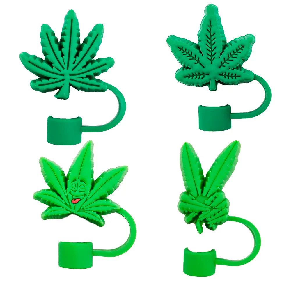 Plant Leaves Charm 10mm Reusable Dust Proof 40 oz Tumbler Accessories Straw Tip Cap Cover Stopper Toppers