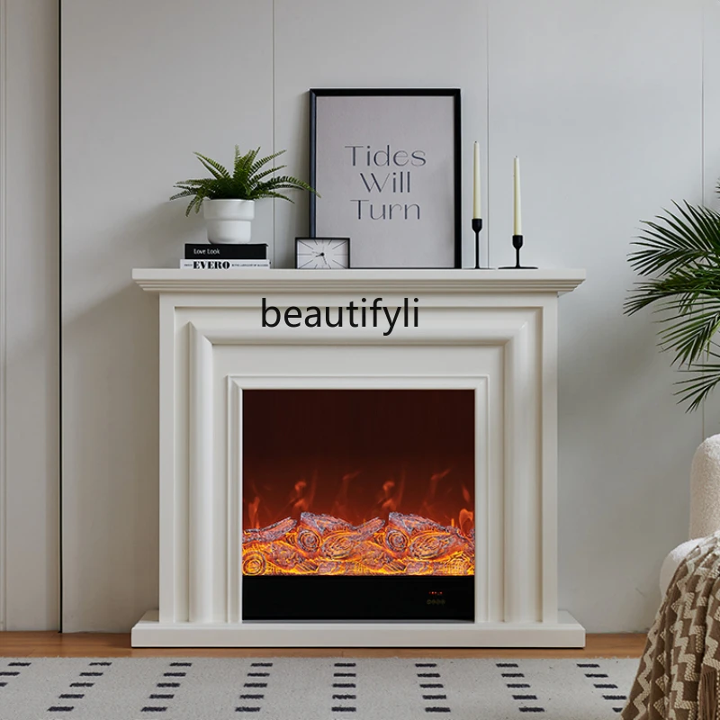 

French Fireplace TV Stand Villa Home Living Room Decoration Simulation Fake Flame